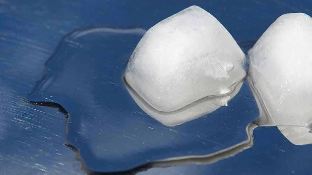 Why does ice cube melts in containers