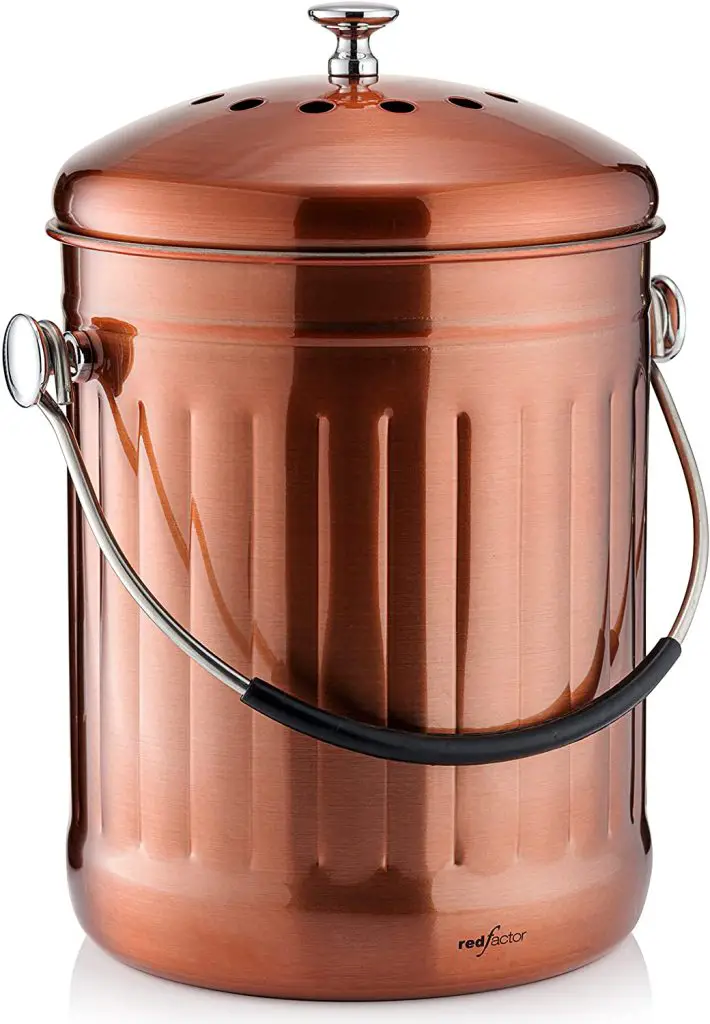 RED FACTOR Premium Compost Bin for Kitchen Countertop