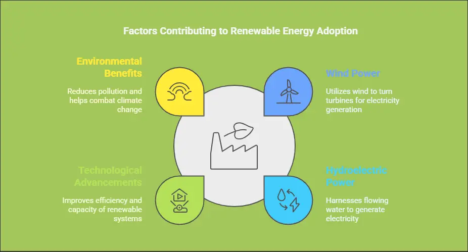 What are the main types of renewable energy?