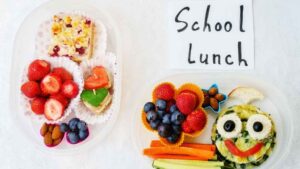 Zero-waste lunch box ideas for school with healthy snacks, bento box meals, and kids lunch ideas in eco-friendly containers